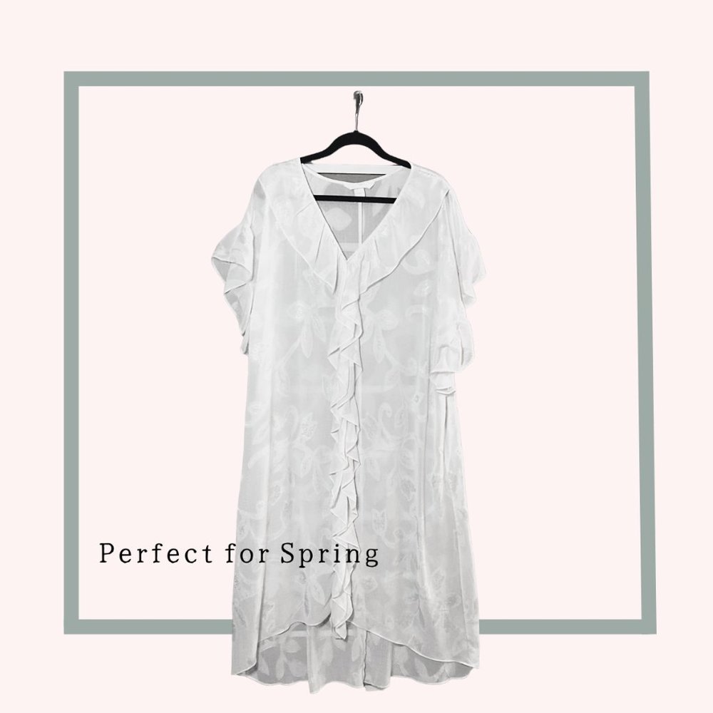 H&M White Flowy Dress/Kaftan